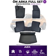 AEK Modern Dacia Duster 2018-2022 4x2 5d Karbon Paspas Takımı +3d Pvc Bagaj Havuzu Set
