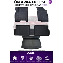 AEK Modern Chery Tiggo 8 Promax 2023+ 5d Karbon Paspas Takımı +3d Pvc Bagaj Havuzu Set