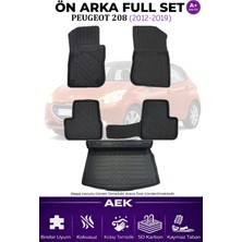 AEK Modern Peugeot 208 2012-2019 5d Karbon Paspas Takımı +3d Pvc Bagaj Havuzu Set
