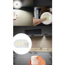Astraltech Çok Amaçlı Kullanım Için Kablosuz Yapışkanlı 3 Lü Uzaktan Kumandalı LED Spot Lamba