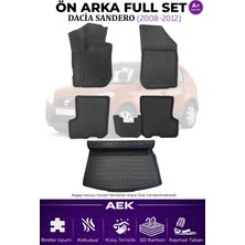 AEK Modern Dacia Sandero 2008-2019 5d Karbon Paspas Takımı +3d Pvc Bagaj Havuzu Set