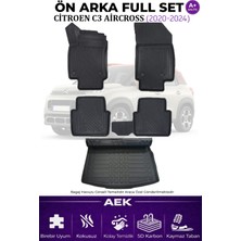 AEK Modern Citroen C3 Aircross 2024+ 5d Karbon Paspas Takımı +3d Pvc Üst Bagaj Havuzu Set