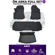AEK Modern Peugeot Partner 2008-2018 5d Karbon Paspas Takımı +3d Pvc Bagaj Havuzu Set