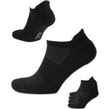 Sonnors 4 Çift Kadın Erkek Kısa Koşu Çorabı Nefes Alabilir Yastıklı Atletik Uniseks Spor Çorap Siyah Beyaz