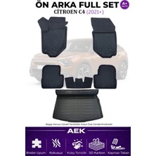 AEK Modern Citroen C4 Hb 2021+ 5d Karbon Paspas Takımı +3d Pvc Bagaj Havuzu Set