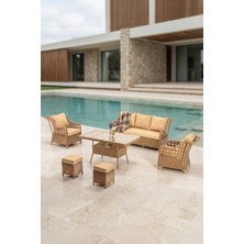 Btk Concept Datça Rattan Bahçe Mobilyası 3+1+1 Kahverengi/masalı