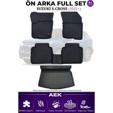 AEK Modern Suzuki S-Cross 2022+ 5d Karbon Paspas Takımı +3d Pvc Bagaj Havuzu Set