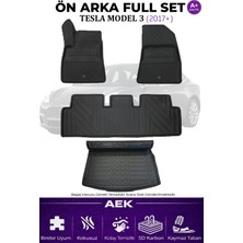 AEK Modern Tesla Model Y 2019-2024 5d Karbon Paspas Takımı +3d Pvc Bagaj Havuzu Set