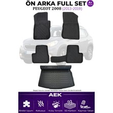 AEK Modern Peugeot 2008 2013-2019 5d Karbon Paspas Takımı +3d Pvc Bagaj Havuzu Set