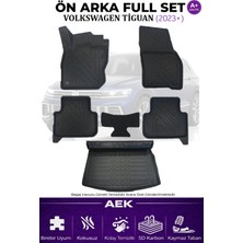 AEK Modern Volkswagen Tiguan 2023+ 5d Karbon Paspas Takımı +3d Pvc Bagaj Havuzu Set