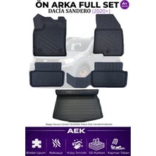 AEK Modern Dacia Sandero 2020+ 5d Karbon Paspas Takımı +3d Pvc Bagaj Havuzu Set