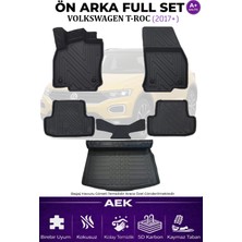AEK Modern Volkswagen T-Roc 2018+ 5d Karbon Paspas Takımı +3d Pvc Üst Bagaj Havuzu Set