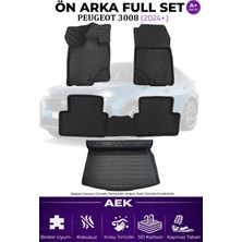 AEK Modern Peugeot 3008 2024+ 5d Karbon Paspas Takımı +3d Pvc Üst Bagaj Havuzu Set