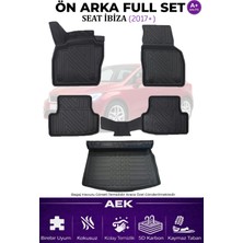 AEK Modern Seat Ibiza 2017+ 5d Karbon Paspas Takımı +3d Pvc Bagaj Havuzu Set
