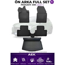 AEK Modern Peugeot 308 2022+ 5d Karbon Paspas Takımı +3d Pvc Bagaj Havuzu Set