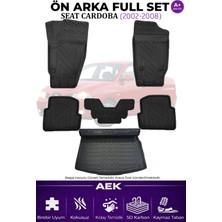 AEK Modern Seat Cordoba 2002-2008 5d Karbon Paspas Takımı +3d Pvc Bagaj Havuzu Set