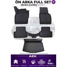 AEK Modern Skoda Kamiq 2019+ 5d Karbon Paspas Takımı +3d Pvc Bagaj Havuzu Set