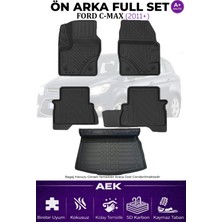 AEK Modern Ford C-Max 2011+ 5d Karbon Paspas Takımı +3d Pvc Bagaj Havuzu Set