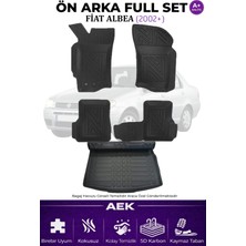 AEK Modern Fiat Albea 5d Karbon Paspas Takımı +3d Pvc Bagaj Havuzu Set