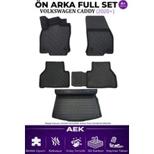 AEK Modern Volkswagen Caddy 2021+ 5d Karbon Paspas Takımı +3d Pvc Bagaj Havuzu Set