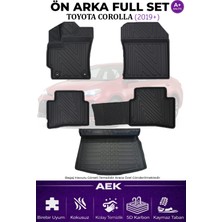 AEK Modern Toyota Corolla 2019+ Sedan 5d Karbon Paspas Takımı +3d Pvc Bagaj Havuzu Set