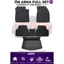 AEK Modern Citroen C5 Aircross 2019+ 5d Karbon Paspas Takımı +3d Pvc Alt Bagaj Havuzu Set