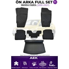 AEK Modern Skoda Fabia 1999-2007 Hb 5d Karbon Paspas Takımı +3d Pvc Bagaj Havuzu Set