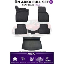 AEK Modern Seat Leon 2021+ 5d Karbon Paspas Takımı +3d Pvc Bagaj Havuzu Set