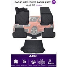 AEK Modern Audi Q2 2017+ 5d Karbon Paspas Takımı +3d Pvc Bagaj Havuzu Set