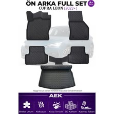 AEK Modern Cupra Leon 2023+ 5d Karbon Paspas Takımı +3d Pvc Alt Bagaj Havuzu Set