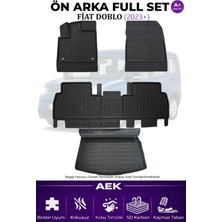 AEK Modern Fiat Doblo 2023+ 5d Karbon Paspas Takımı +3d Pvc Bagaj Havuzu Set