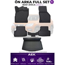 AEK Modern Seat Ateca 2017+ 5d Karbon Paspas Takımı +3d Pvc Kulaklı Bagaj Havuzu Set