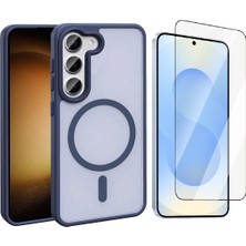 Vendas Galaxy S23 Kılıf M-safe Şarj Özellikli Mat Arka Yüzey Zore Sio Kapak + Cam Ekran Koruyucu