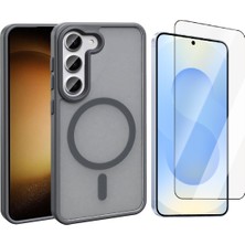Vendas Galaxy S23 Kılıf M-safe Şarj Özellikli Mat Arka Yüzey Zore Sio Kapak + Cam Ekran Koruyucu