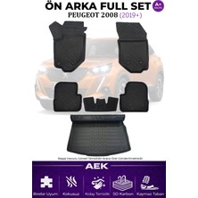 AEK Modern Peugeot 2008 2019+ 5d Karbon Paspas Takımı +3d Pvc Alt Bagaj Havuzu Set