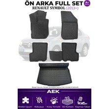 AEK Modern Renault Symbol 2013+ 5d Karbon Paspas Takımı +3d Pvc Bagaj Havuzu Set