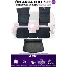 AEK Modern Volkswagen Caddy 2010-2015 5d Karbon Paspas Takımı +3d Pvc Bagaj Havuzu Set