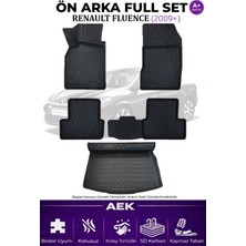 AEK Modern Renault Fluence 5d Karbon Paspas Takımı +3d Pvc Bagaj Havuzu Set