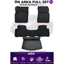 AEK Modern Nissan Qashqai 2022+ 5d Karbon Paspas Takımı +3d Pvc Üst Bagaj Havuzu Set