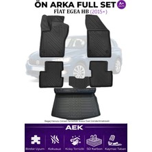 AEK Modern Fiat Egea Hatchback 2015+ 5d Karbon Paspas Takımı +3d Pvc Bagaj Havuzu Set