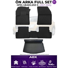 AEK Modern Opel Grandland 2017-2021 5d Karbon Paspas Takımı +3d Pvc Alt Bagaj Havuzu Set