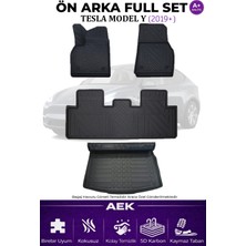 AEK Modern Tesla Model Y 2019+ 5d Karbon Paspas Takımı +3d Pvc Bagaj Havuzu Set
