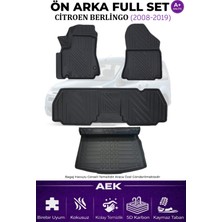 AEK Modern Citroen Berlingo 2008-2019 5d Karbon Paspas Takımı +3d Pvc Bagaj Havuzu Set
