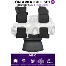AEK Modern Renault Clio 3 Hb 2006-2012 5d Karbon Paspas Takımı +3d Pvc Bagaj Havuzu Set