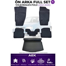 AEK Modern Volkswagen Polo 2002-2008 5d Karbon Paspas Takımı +3d Pvc Bagaj Havuzu Set