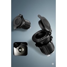 Derwell Dişi Çakmaklık Soketi 12V Kapaklı Boş Çakmak Soketi Motosiklet Araba Oto Tekne Çakmaklık