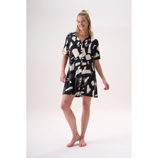 Etoile Bambu Kısa Kol Önden Düğmeli Yazlık Kadın Elbise 26220