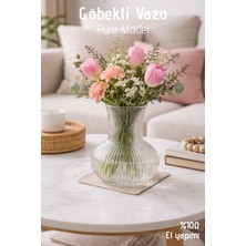 Nandy Home El Yapımı Cam, Pure Göbekli Model Vazo - Cam Vazo