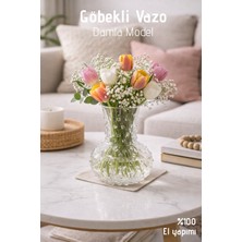 Nandy Home El Yapımı Cam, Damla Model Vazo - Cam Vazo