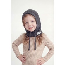 Bahels Çocuk Gri Triko Örgü Balaclava Bere Şapka